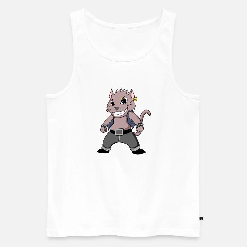 Cool Katze - Männer Premium Bio Tank Top - Weiß