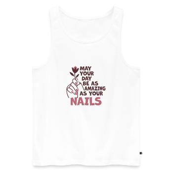 May Your Day Be As Amazing Nail Aunt - Men's Premium Organic Tank Top - white - Front - AI Model Male 178 light (178cm)