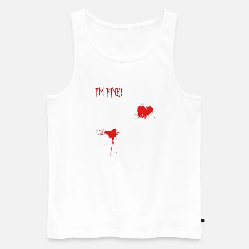 I’m Fine Blutspritzer - Männer Premium Bio Tank Top - Weiß