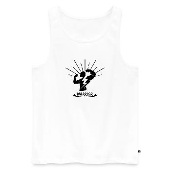 Warrior - Männer Premium Bio Tank Top - Weiß - Vorne - AI Model Male 178 light (178cm)