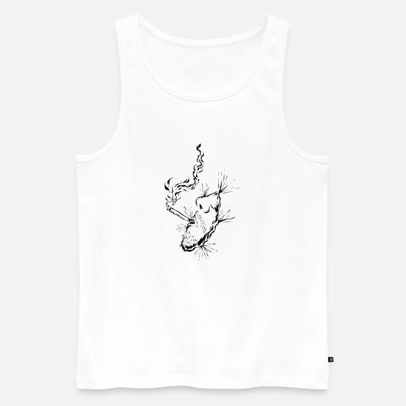 Zigarette Rauchen - Männer Premium Bio Tank Top - Weiß