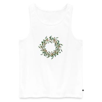 delicately filigree larch wreath as frame - Men's Premium Organic Tank Top - white - Front - Michal (187cm)