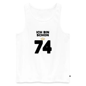 74 Geburtstag - 74 Jahre mit Krone - Männer Premium Bio Tank Top - Weiß - Vorne - AI Model Male 178 light (178cm)