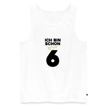 6 Geburtstag - 6 Jahre mit Krone - Männer Premium Bio Tank Top - Weiß - Vorne - Michal (187cm)