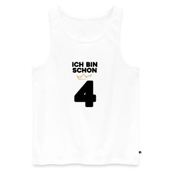 4 Geburtstag - 4 Jahre mit Krone - Männer Premium Bio Tank Top - Weiß - Vorne - Michal (187cm)