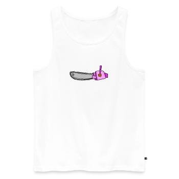 Tronçonneuse pour femme - Tronçonneuse pour femme - Débardeur bio Premium Homme - blanc - Devant - Michal (187cm)