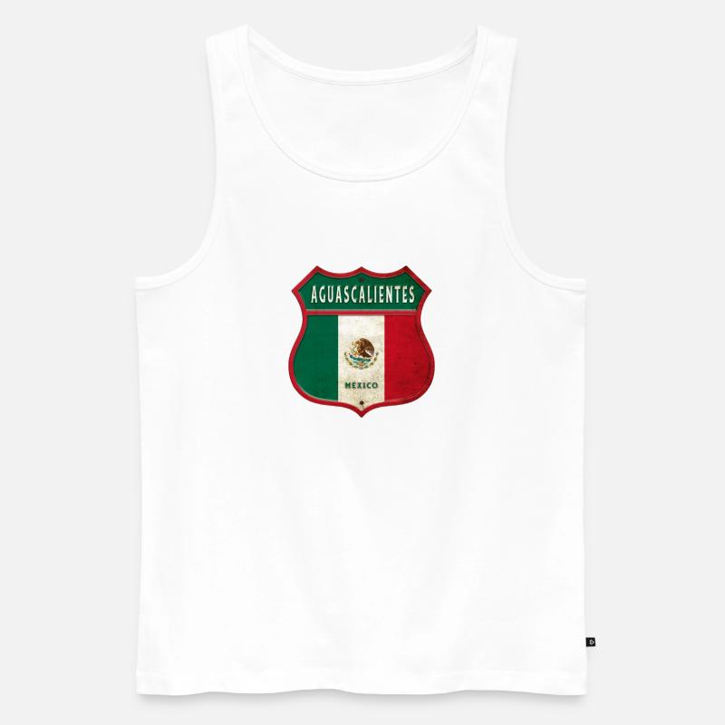 Aguascalientes Mexiko Wappen Design - Männer Premium Bio Tank Top - Weiß