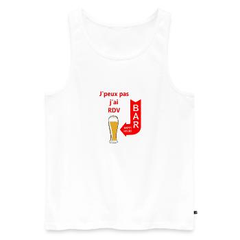 j'peux pas j'ai rdv au bar - Débardeur bio Premium Homme - blanc - Devant - Michal (187cm)