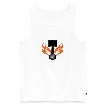 Flammenkolben - Auto Auto Rennen - Auto Auto Fenster - Männer Premium Bio Tank Top - Weiß - Vorne - AI Model Male 178 light (178cm)
