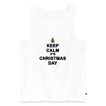 keep calm christmas - Débardeur bio Premium Homme - blanc - Devant - Michal (187cm)