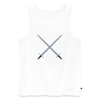 Gekreuzte Schwerter. - Männer Premium Bio Tank Top - Weiß - Vorne - Michal (187cm)