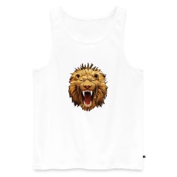 Lion roars - Men's Premium Organic Tank Top - white - Front - Michal (187cm)