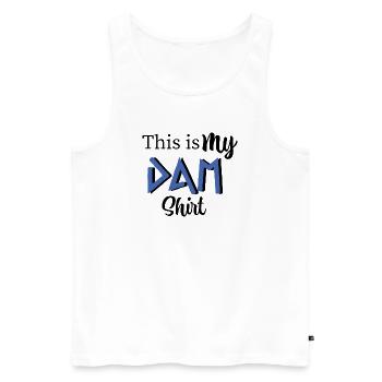 This is my DAM shirt - Percy Jackson inspired art - Men's Premium Organic Tank Top - white - Front - AI Model Male 178 light (178cm)