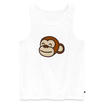 Monkey Head - Men's Premium Organic Tank Top - white - Front - AI Model Male 178 light (178cm)