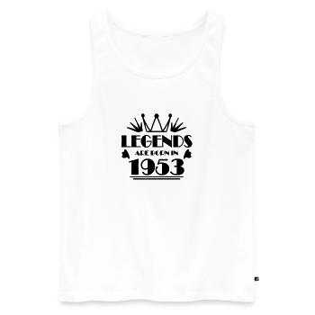 1953 - Born 1953 - Men's Premium Organic Tank Top - white - Front - AI Model Male 178 light (178cm)