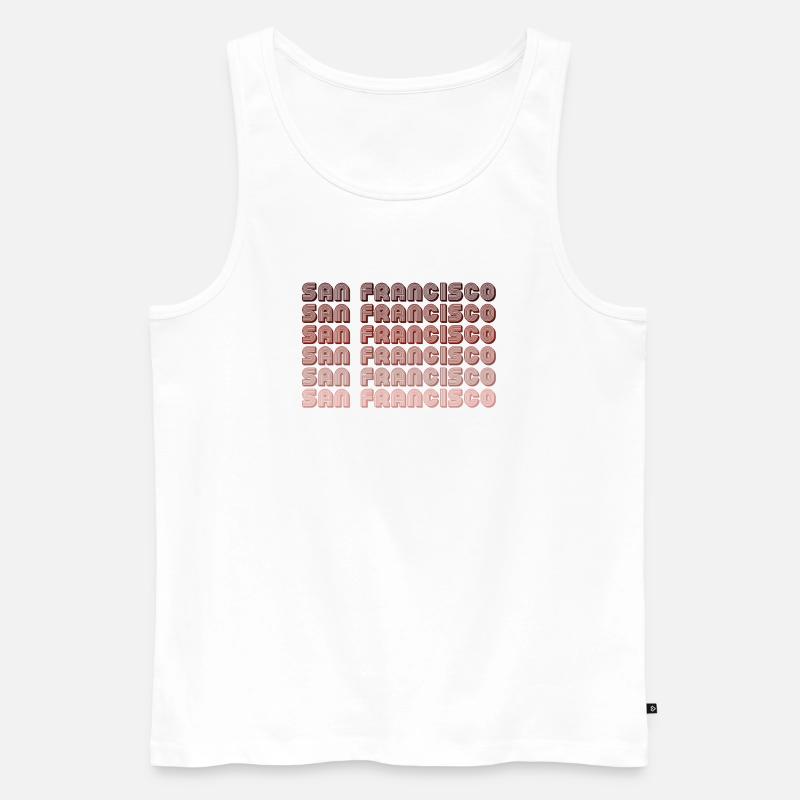 San Francisco Grid Gradient Pattern - Men's Premium Organic Tank Top - white