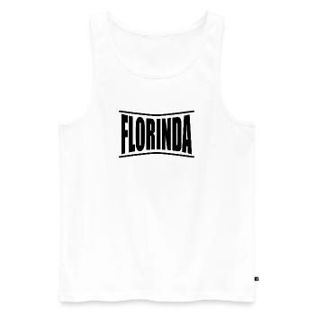t-shirt Florinda t-shirt idée cadeau - Débardeur bio Premium Homme - blanc - Devant - Michal (187cm)