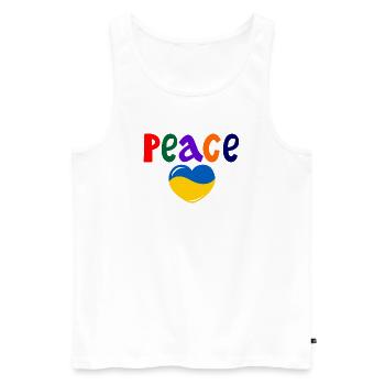Heart peace for Ukraine colored Peace - Men's Premium Organic Tank Top - white - Front - AI Model Male 178 light (178cm)