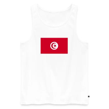 Tunisia National Flag - Men's Premium Organic Tank Top - white - Front - Michal (187cm)