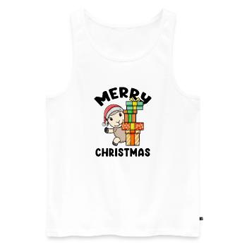Joyeux moutons de Noël avec cadeaux - Débardeur bio Premium Homme - blanc - Devant - Michal (187cm)