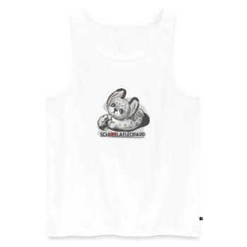 Schlafmütze Krissi, Schneeleopard - Männer Premium Bio Tank Top - Weiß - Vorne - Michal (187cm)