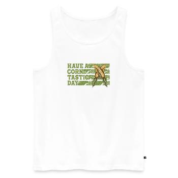 Have a corntastic day - Men's Premium Organic Tank Top - white - Front - Michal (187cm)