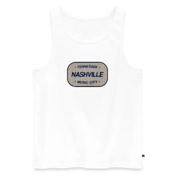 Tennessee Nashville Music City Sign - Men's Premium Organic Tank Top - white - Front - AI Model Male 178 light (178cm)