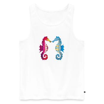 two enchanting seahorses united in love - Men's Premium Organic Tank Top - white - Front - Michal (187cm)