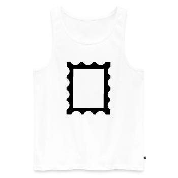 Stamp contour frame - Men's Premium Organic Tank Top - white - Front - AI Model Male 178 light (178cm)