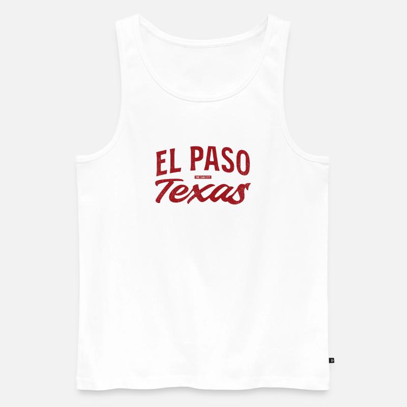 El Paso Texas Retro Script - Men's Premium Organic Tank Top - white