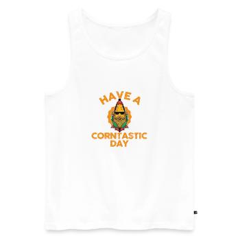 Have a corntastic day - Men's Premium Organic Tank Top - white - Front - Michal (187cm)
