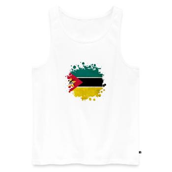 Mozambique blob flag design - Men's Premium Organic Tank Top - white - Front - AI Model Male 178 light (178cm)