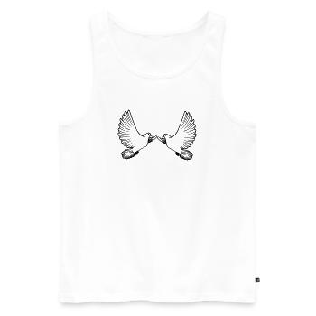 Zwei Tauben transparent - Männer Premium Bio Tank Top - Weiß - Vorne - AI Model Male 178 light (178cm)