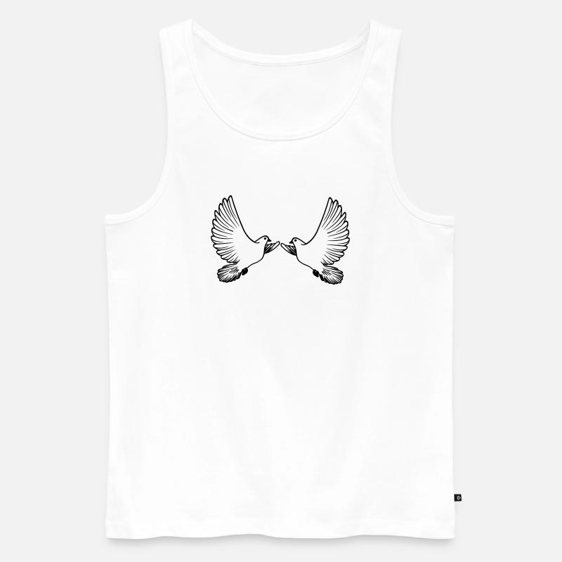 Zwei Tauben transparent - Männer Premium Bio Tank Top - Weiß