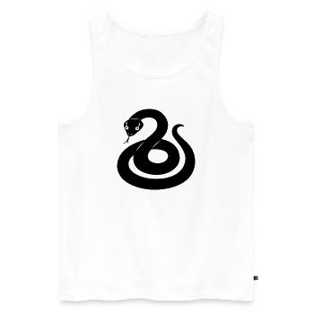 Schlangenschattenfigur aus dem chinesischen Tierkreis - Männer Premium Bio Tank Top - Weiß - Vorne - AI Model Male 178 light (178cm)