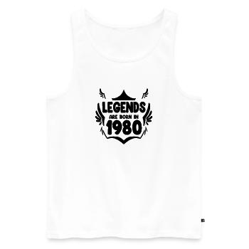 1980 - Born 1980 - Men's Premium Organic Tank Top - white - Front - AI Model Male 178 light (178cm)