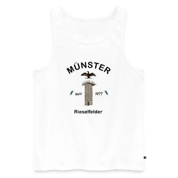 Rieselfelder Münster, Vogelschutzgebiet - Männer Premium Bio Tank Top - Weiß - Vorne - Michal (187cm)