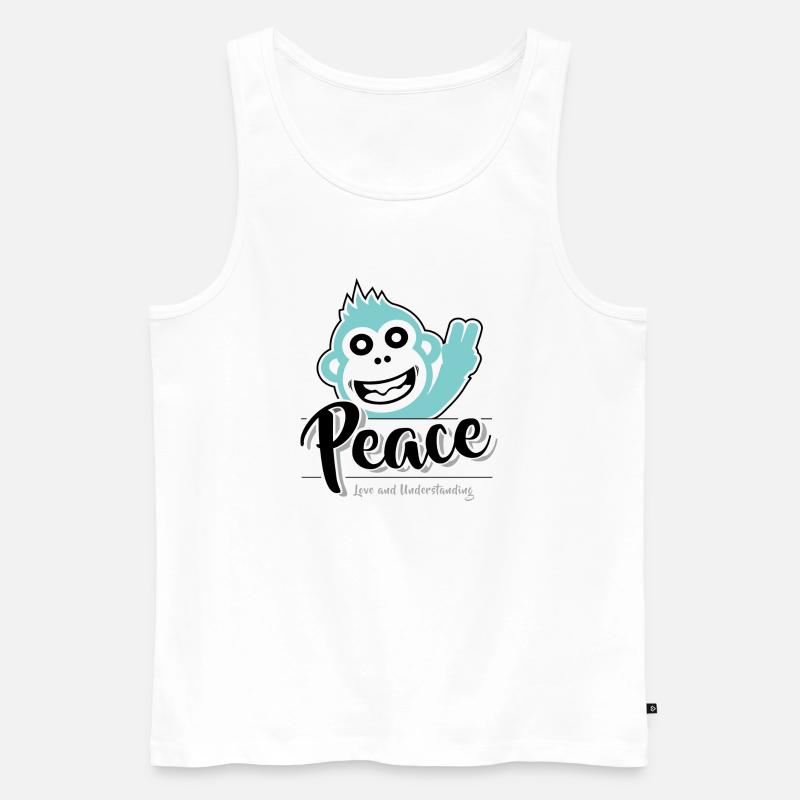 Frieden, Liebe und Verständnis - Männer Premium Bio Tank Top - Weiß