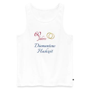 60 Jahre Diamantene Hochzeit Text rot blau gold - Männer Premium Bio Tank Top - Weiß - Vorne - AI Model Male 178 light (178cm)