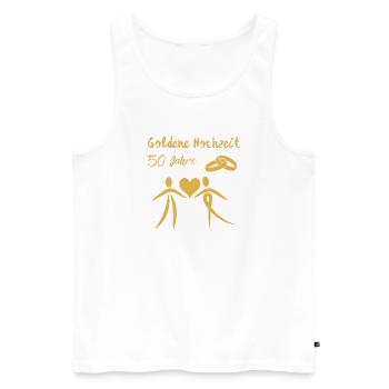 Goldene Hochzeit feiern 50 Jahre Ehepaar gold - Männer Premium Bio Tank Top - Weiß - Vorne - Michal (187cm)