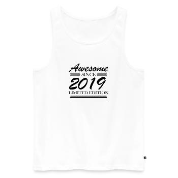 2019 - Year of birth 2019 - Year of birth 2019 - Men's Premium Organic Tank Top - white - Front - AI Model Male 178 light (178cm)