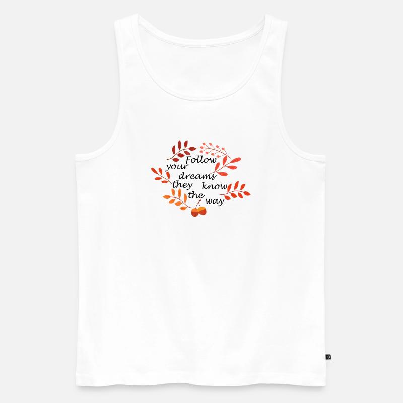 Herbstlaub und Eicheln Muster - Männer Premium Bio Tank Top - Weiß