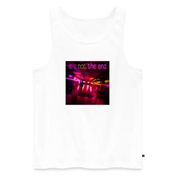 Neonpfad der Nacht - Männer Premium Bio Tank Top - Weiß - Vorne - AI Model Male 178 light (178cm)