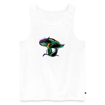 Psychedelische Pilzskizze Neonfuchsia - Männer Premium Bio Tank Top - Weiß - Vorne - AI Model Male 178 light (178cm)