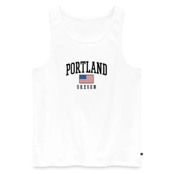 Portland, Oregon, États-Unis, Flag Graphic Design - Débardeur bio Premium Homme - blanc - Devant - Michal (187cm)