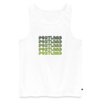 Portland Retro Gradient Pattern - Men's Premium Organic Tank Top - white - Front - Michal (187cm)