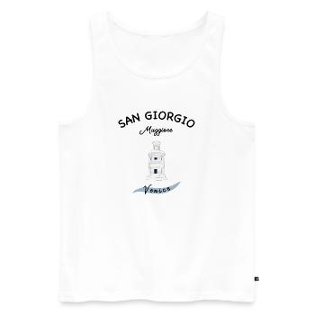 Phare de Venise, Île Majeure de San Giorgio - Débardeur bio Premium Homme - blanc - Devant - AI Model Male 178 light (178cm)