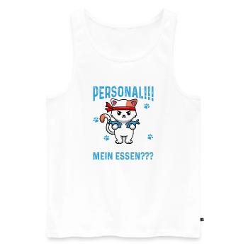 Personnel!!! Où est ma nourriture??? - Débardeur bio Premium Homme - blanc - Devant - Michal (187cm)