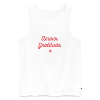 Amour & Gratitude - Débardeur bio Premium Homme - blanc - Devant - Michal (187cm)