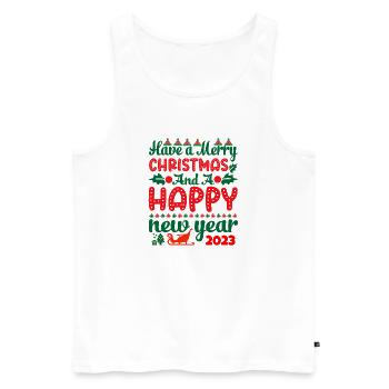 Christmas Christmas Christmas Christmas Christmas - Men's Premium Organic Tank Top - white - Front - Michal (187cm)